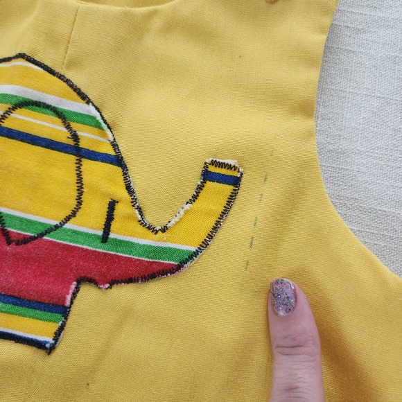 Vintage Elephant Applique Jon Jon 2t - Picture 6 of 9